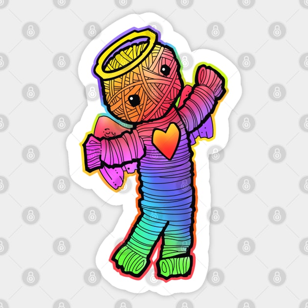 Rainbow yarn angel Sticker by weilertsen